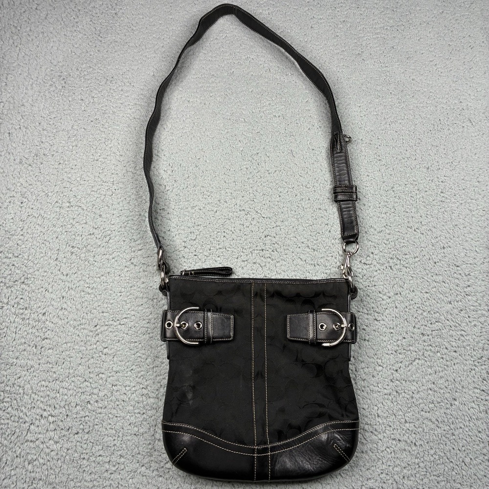 Vintage Coach Soho Signature Buckle 3574 Black Leather Crossbody Shoulder Bag